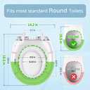 YASFEL Toddler Toilet Seat Built in, Potty Training Toilet Seat for Toddlers, Kids & Adults White Plastic Toilet Seats Standard Round Slow Close with Magnets(White, 16.5)