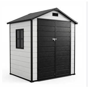 Garvee 6x4 FT Outdoor Storage Shed with Floor, Plastic Resin Garden Shed with Window & Lockable Door for Patio Backyard Garden, Gray