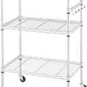 450Lbs Capacity Microwave Cart with Wheels, 3 Tier Rolling Cart with Adjustable Shelves, Multifunctional Metal Utility Storage Kitchen Carts on Wheels, 23.6" L*15.7" W*37" H, Wood+Chrome