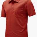 Men's Big and Tall Polo Shirts UPF 50+ Casual Work Quick Dry Short Sleeve Collared Golf Shirt（XL)