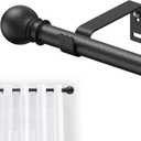 5/8 inch Small Window Curtain Rod 28 to 44 Inch, Heavy Duty Matte Black Adjustable Splicing Curtain Rods With Brackets for Living Room, Bedroom, Sliding Glass Door, Patio, Cafe Shop
