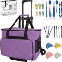 26 PCS Sewing Machine Case with Wheels Set, Includes Portable Sewing Machine Bag, Suture Remover Kit, Threaders, Cleaning Brushes & Multifunctional Sewing Tool, Fits Standard-Size Sewing Machines.