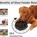MateeyLife Large Slow Feeder Dog Bowls 2PCS, Anti-Choking Puzzle Dog Food Bowls, Anti-Slip Interactive Feeding Slow Down Eating, Bloat Stop Maze Dishes for Large Breeds 4 Cups Gray&Black