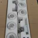 KCO Modern Silver Milk Glass Pendant Light 6 Light Pendant Light Fixture Chandelier Brushed Nickel Chandelier Modern Hanging Linear Light Fixture for Dining Room Kitchen Island