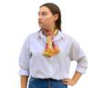 Silk Scarves Women's%100 Mulberry Silk Scarves Pure Silk Long Cat Printed Scarf Head Scarf Headbands Scarves Art Print (Yellow)