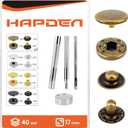 Leather Snaps and Fasteners Kit17mm 40 Sets Metal Snap Buttons with Setter Tools Sewing Snaps for ClothingFabricLeather, Clothes, Jackets, Bags, DIY CraftingBronze