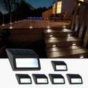 Solar Lights Outdoor, Waterproof Solar Powered Deck Step Lights for Patio Garden Backyard Garage Driveway Pathway Outside Wall Lighting (6, Cool White)