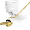 Universal Brushed Gold Toilet Handle Replacement Kit, Side/Angle Mount Toilet Flush Handle Compatible with Kohler K-GP30324-CP/TOTO/American Standard, Stainless Steel Flapper Chain