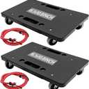 Furniture Mover with Wheels, Heavy Duty Moving Dolly Interlocking Design Small Flat Dolly Cart 16 Inch Furniture Dolly, Black (2)