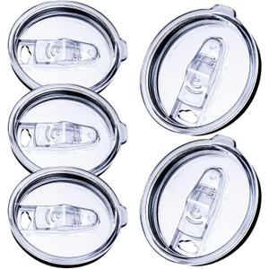 5 PCS 30 oz tumbler lid, Slide Spill Proof Cup Cover For 14 oz Coffee Mug and 35 oz travel mug, 32 ounce swig Tumbler lid replacement - Inside diameter 3.7 to 3.74 inches,BPA Free