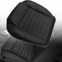 NLQR Black Perforated Front Driver and Passenger Side Bottom & Top Lean Back Replacement Microfiber Leather Seat Covers #GW or KW Compatible with Ford Mustang 2005 2006 2007 2008 2009