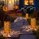 DIBIEECN Mothers Day Gifts for Mom, Birthday Gifts Grandma Ladies Solar Lanterns Outdoor Hanging Hollowed-Out Metal Waterproof LED Garden Decor Outside for Patio Yard Porch, Dragonfly, 1 Pack