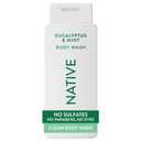 Native Body Wash Contains Naturally Derived Ingredients | For Women & Men, Sulfate, Paraben, & Dye Free Leaving Skin Soft and Hydrated | Eucalyptus & Mint 18 oz