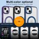 ZIYE Magnetic Case for iPhone 13 Case with Stand [Compatible with MagSafe] Slim Shockproof Military Grade Heavy Duty Cover with 360 Rotatable Ring Kickstand for Women Men, Translucent Black