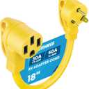 Kohree 30 Amp to 50 Amp RV Plug Adapter 18", Heavy Duty RV Dogbone Electrical Adapter 30A Male to 50A Female Power Cord with Grip Handle, 125V/3750W