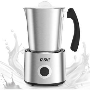 YASHE Milk Frother and Steamer, 7.78 oz/230 ml Detachable Milk Frother, 4 in 1 Electric Milk Frother, for Hot & Cold Foam Latte, Cappuccino, Hot Chocolate, Dishwasher Safe, Silent Operation