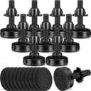 20 Sets Furniture Leg Leveler Thread Leveling Feet Adjustable Furniture Leveling Feet Heavy Duty Leveler 3/8'-16 Adjustable Levelers for Table Cabinet Chair Sofa Raiser, Black