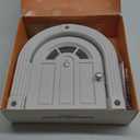 Meow Manor Cat Door Interior Door - No-Flap, Interior Cat Door for Cats Up to 20 lbs., Easy DIY Setup, Secured Installation in Minutes, No Training Needed (Original, White With Silver Accents)