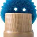 Zoeeker Sponge Holder for Kitchen Sink, Ceramic Sink Caddy Scrub Sponge Tray Dish Rack for Scrubbers, Kitchen Organizer, Brown (Hammer Pattern)