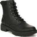 Dr. Scholl's Womens Headstart Combat Boot Black Synthetic 9 M