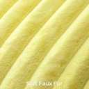 OTOSTAR Yellow Faux Rabbit Fur Decorative Throw Pillow Cover 18x18 Inch Soft Cozy Plush Striped Pillowcase Velvet Cushion Cover for Sofa Couch Bed Living Room