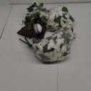 HyeFlora Artificial Faux Hanging White Flowers Plants Basket for Outdoor Outside Christmas Winter Decor, Fake UV Resistant Realistic Morning Glory Flowers for Porch Home Balcony Yard Patio Decoration