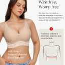 Popilush Wireless Bras Women Seamless No Underwire Push Up Bra Supportive Deep V Bralette Everyday Comfortable T-Shirt Bra (M)