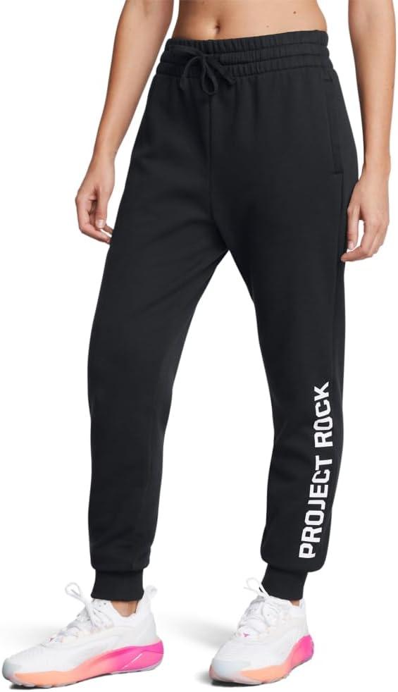 2 x Under Armour Women's Project Rock Rival Fleece Joggers (Black)