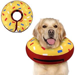 Supet Inflatable Dog Cone Collar Alternative After Surgery, Doggie Neck Donut Collar Recovery E Collar, Soft Dog Cone for Dogs, Large 