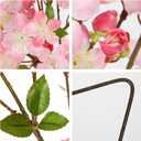DILATATA Artificial Cherry Blossom Flowers 5 Pcs Silk Cherry Blossom Stems 27.5 Inch Long Stems Faux Silk Peach Flowers for Tall Vase Spring Decor Wedding Party Home Table Arrangement - Pink