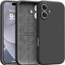 Ktele Magnetic for iPhone 16 Case [Compatible with Magsafe] [Premium Silicone Satin-Smooth Touch] Slim Shockproof Anti-Scratch Microfiber Lining Case, 6.1 inch, Black