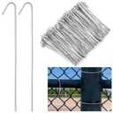 MorningRo 400 Pcs 10-1/2" Chain Link Fence Wire Ties 9 Gauge Heavy Duty Aluminum Ties Hook for Chain Link Fence, Posts, Rails, Dog Kennel Repair