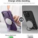 SURITCH for iPhone 13 Pro Max/12 Pro Max Case with Magnetic Camera Slide Cover and Adjustable Kickstand, Compatible with MagSafe, Shockproof Bumper Case Slim Protective Cover 6.7 Inch, Dark Purple