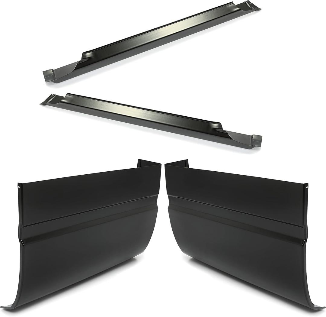 Slip-On Outer Rocker Panel & Cab Corners Kit Compatible with 1988-1998 Chevy Chevrolet GMC C/K 1500 2 Door Extended Cab Electrophoresis Steel 4-Piece Set (You Will get 2 Packages)