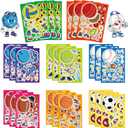 24 Sheets Make-a-face Sport Ball Stickers, Make Your Own Mix and Match Basketball, Baseball, Football, Volleyball, Soccer, Rugby Sticker Sheets DIY Stickers for Teens Party Favors Activities (Ball)