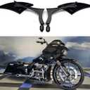 DREAMIZER 8mm/10mm Black Motorcycle Universal Blade Rear View Side Mirrors Compatible with Harley Street Bike Scooter Chopper Cruiser Sportster Dyna Softail Dirt Bike