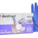 Dealmed Nitrile Exam Gloves Small (200 Count) - Disposable, Latex-Free, Powder-Free, Medical Use (Blue, S)