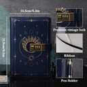 TIEFOSSI Diary with Lock, Vintage Sun Journal with Lock for Women Men, A5 Refillable Locked Notebook for Writing, 224 Numbered Pages (Blue)