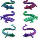 Pushmick 6-Pack 3D Printed Dragons, Horned/Crystal/Flood Dragon Fidget Toys, Mysterious Articulated Dragons Great Baskets or Desk/Room Decor. (6 Pcs Set1)