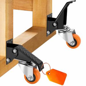 Caster Wheels, 2.5 Inch Workbench Casters Set of 4 Heavy Duty - 600 Lbs Capacity Retractable Swivel Castors with No Noise Polyurethane Wheels, Easy to Install for Tables Legs, Work Bench & Tool Carts