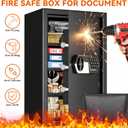 5.2 Cuft Large Home Safes Fireproof Waterproof, Anti-theft Fireproof Safe Box with Keypad Key and 3 Removable Shelves, Digital Security Safe Water and Fireproof, Document Safe for Home Money Valuables