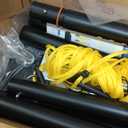 Aluminum Volleyball Net for Backyard, Portable Volleyball Net with Anti-Sag Design, Outdoor Volleyball Net Set with Lengthened Stakes and Boundary Line for Beach and Grass (yellow)