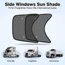 KUST 2PCS 23.6''*21.6'' Side Window Shade for Semi Truck, Peterbilt 389, Volvo VNL, Freightliner Cascadia, Freightliner Argosy - Mesh Sunshade with Suction Cup - Semi Truck Accessories for All Season