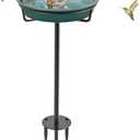 VeyFolzin.st Bird Baths for Outdoors, Detachable Birdbaths for The Garden Clearance, Freestanding Bird Baths for Outdoors Heavy Duty, Bird Bath Bowl Spa & Birdfeeder with Metal Stake Stand (Green)