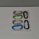 6PCS Black Carabiner Caribeaner Clip,3" Large Aluminum D Ring Shape Carabeaner with 6PCS Keyring Keychain Hook (Multi-color)