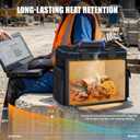 20L Large Heated Lunch Box Insulated Lunch Bag, Auto Temp Control Electric Lunch Box for Adults Men, 12/24/110V Portable Food Warmer for Truck/Car/Work/Travel, Lonchera Elctrica Porttil