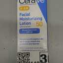 CeraVe AM Facial Moisturizing Lotion SPF 50, Face Moisturizer with SPF, Hyaluronic Acid, Niacinamide & Ceramides, NonGreasy, Blends Seamlessly With No White Cast, Non Comedogenic Sunscreen, 3 Oz