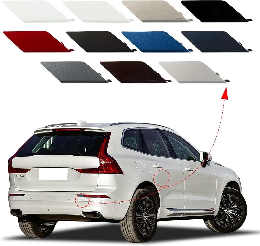 Car Rear Bumper Tow Hook Cover Cap Towing Eye Fit for Volvo XC60 2018 2019 2020 2021 Towing Eye Cap 31449210 398490342 (Dark Silver,Right Passenger Side) Xinpinsai