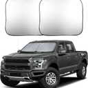 EcoNour 2-Piece Foldable Truck Window Sun Shade, Blocks UV Rays & Heat, Keeps Interior & Dashboard Cool, Durable Automotive Interior Accessory, Large Fit (32.5" L x 36" W)