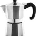 Bellemain Stovetop Espresso Maker | Italian Moka Pot Espresso Maker, Classic Aluminum Design Mocha Pot for Home Brewing & Camping | Easy to Use & Clean - 6-Cup, Silver